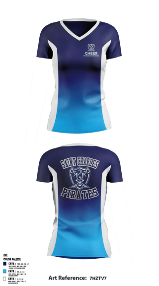 Women's Short Sleeve Vneck Shirt, Saint Charles High School Cheer, Cheer, Teamtime, Team time, sublimation, custom sports apparel, team uniforms, spirit wear, spiritwear, sports uniforms, custom shirts, team store, custom team store, fundraiser sports, apparel fundraiser