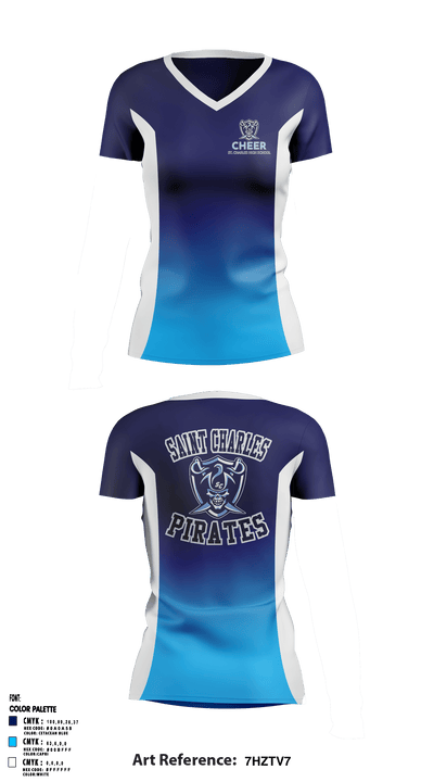 Saint Charles High School Cheer 82720788 Women's Short Sleeve V-neck Shirt - 1