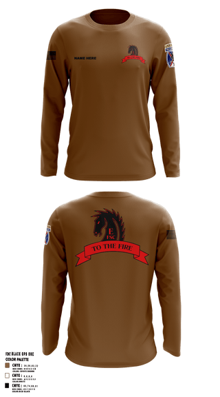 Long Sleeve Performance Shirt, Echo FSC Stampede 7th Eng, Army, Teamtime, Team time, sublimation, custom sports apparel, team uniforms, spirit wear, spiritwear, sports uniforms, custom shirts, team store, custom team store, fundraiser sports, apparel fundraiser