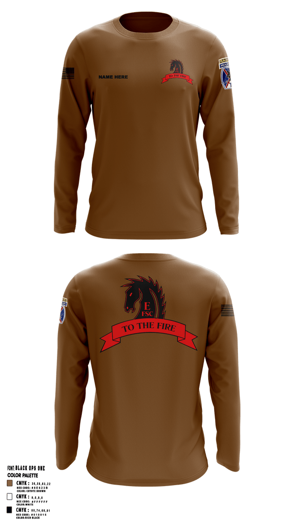 Long Sleeve Performance Shirt, Echo FSC Stampede 7th Eng, Army, Teamtime, Team time, sublimation, custom sports apparel, team uniforms, spirit wear, spiritwear, sports uniforms, custom shirts, team store, custom team store, fundraiser sports, apparel fundraiser