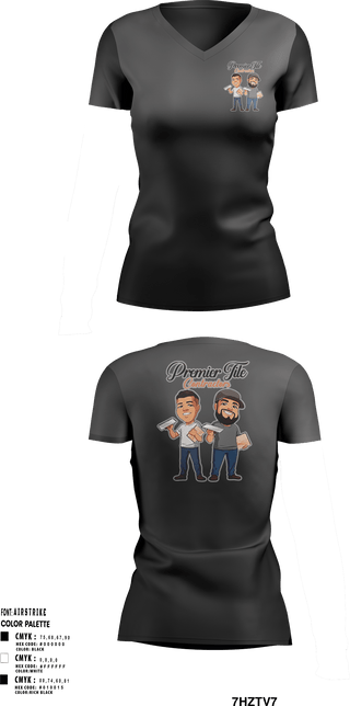 Women's Short Sleeve Vneck Shirt, Premier tile contractorsPremier tile contractors, , Teamtime, Team time, sublimation, custom sports apparel, team uniforms, spirit wear, spiritwear, sports uniforms, custom shirts, team store, custom team store, fundraiser sports, apparel fundraiser