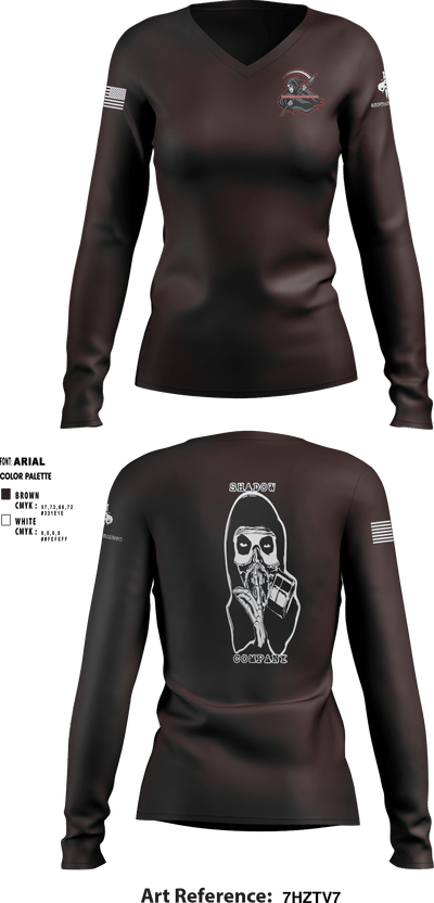 SHADOW COMPANY 64735667 Women's Long Sleeve V-neck Shirt - 1