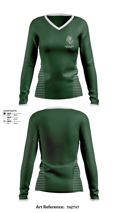 Jackson-Reed High School Basketball 57308217 Women's Long Sleeve V-neck Shirt - 1