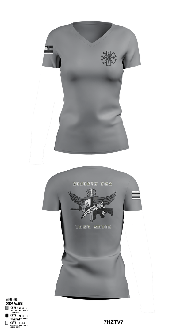 Women's Short Sleeve Vneck Shirt, Schertz SWAT, Fire Department, Teamtime, Team time, sublimation, custom sports apparel, team uniforms, spirit wear, spiritwear, sports uniforms, custom shirts, team store, custom team store, fundraiser sports, apparel fundraiser