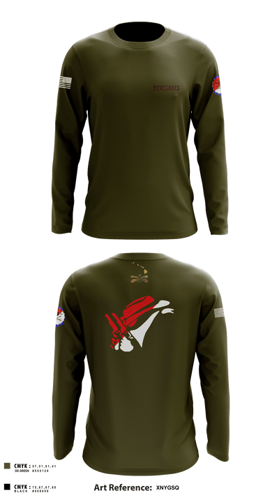 2-6 Cav Alpha troop Renegades 57667590 Long Sleeve Performance Shirt - 8