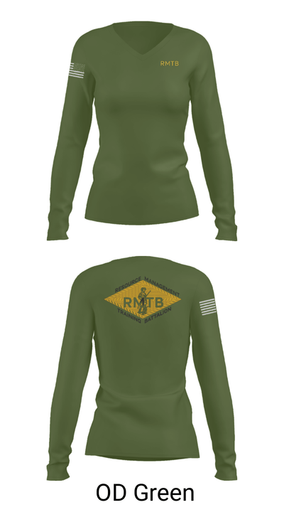 Resource Management Training Battalion 37478088 Women's Long Sleeve V-neck Shirt - 40