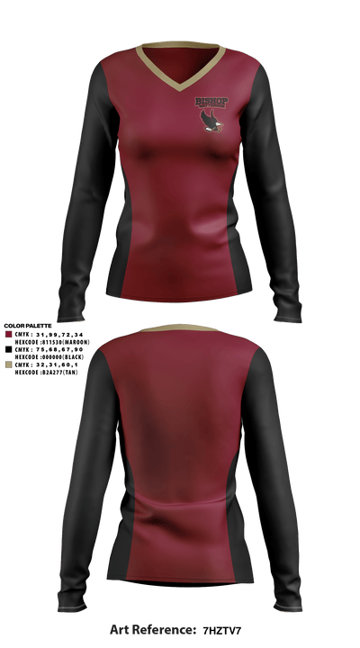 Bishop Watterson High School Volleyball 30703651 Women's Long Sleeve V-neck Shirt - 1