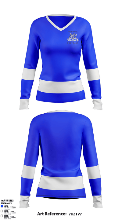 Twin River High School Softball 58995759 Women's Long Sleeve V-neck Shirt - 1
