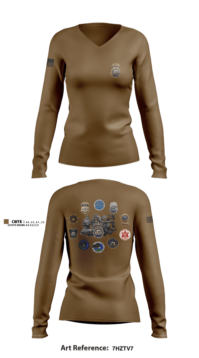 Carnage Co 2-108IN 24566913 Women's Long Sleeve V-neck Shirt - 3