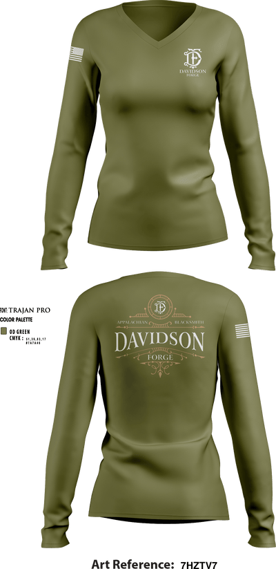 Davidson Forge 39779422 Women's Long Sleeve V-neck Shirt - 5