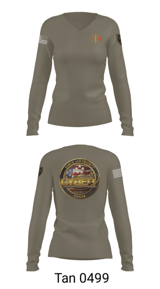 Women's Long Sleeve Vneck Shirt, , Army, Teamtime, Team time, sublimation, custom sports apparel, team uniforms, spirit wear, spiritwear, sports uniforms, custom shirts, team store, custom team store, fundraiser sports, apparel fundraiser