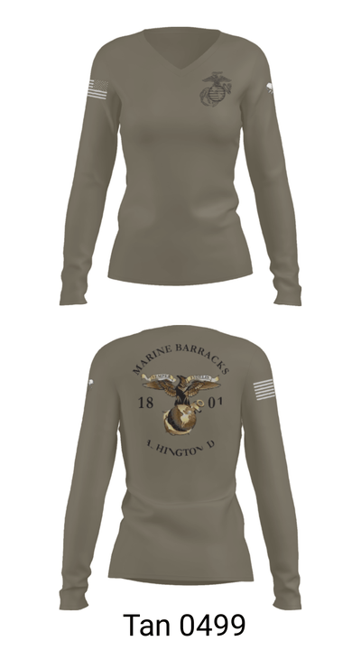 Marine Barracks Washington 7968696 Women's Long Sleeve V-neck Shirt - 41