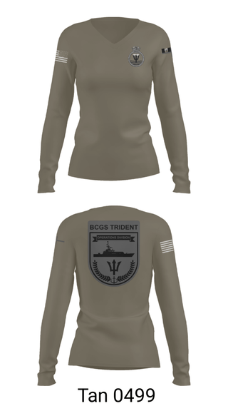 Women's Long Sleeve Vneck Shirt, , Coast Guard, Teamtime, Team time, sublimation, custom sports apparel, team uniforms, spirit wear, spiritwear, sports uniforms, custom shirts, team store, custom team store, fundraiser sports, apparel fundraiser
