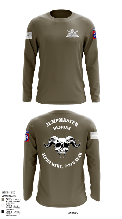 ALPHA BTRY, 2-319th AFAR 68475694 Long Sleeve Performance Shirt - 4