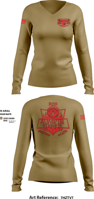 RSS EMPIRE STATE 18505980 Women's Long Sleeve V-neck Shirt - 3
