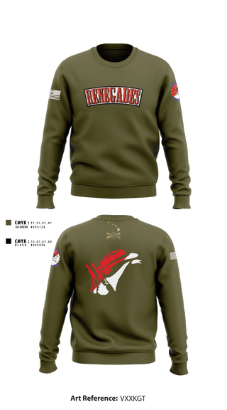 Crew Neck Sweatshirt, 2-6 Cav Alpha troop Renegades, Army, Teamtime, Team time, sublimation, custom sports apparel, team uniforms, spirit wear, spiritwear, sports uniforms, custom shirts, team store, custom team store, fundraiser sports, apparel fundraiser