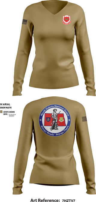 Women's Long Sleeve Vneck Shirt, , National Guard, Teamtime, Team time, sublimation, custom sports apparel, team uniforms, spirit wear, spiritwear, sports uniforms, custom shirts, team store, custom team store, fundraiser sports, apparel fundraiser