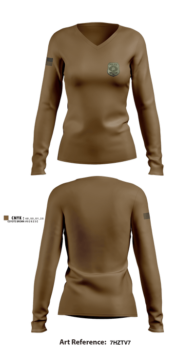 Milton Police Department 34508245 Women's Long Sleeve V-neck Shirt - 4