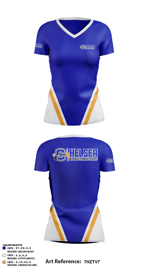 Women's Short Sleeve Vneck Shirt, Chelsea Electric LLC, , Teamtime, Team time, sublimation, custom sports apparel, team uniforms, spirit wear, spiritwear, sports uniforms, custom shirts, team store, custom team store, fundraiser sports, apparel fundraiser