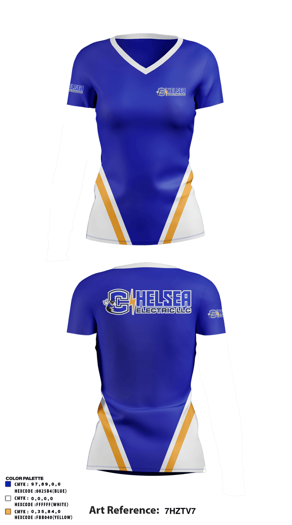 Women's Short Sleeve Vneck Shirt, Chelsea Electric LLC, , Teamtime, Team time, sublimation, custom sports apparel, team uniforms, spirit wear, spiritwear, sports uniforms, custom shirts, team store, custom team store, fundraiser sports, apparel fundraiser