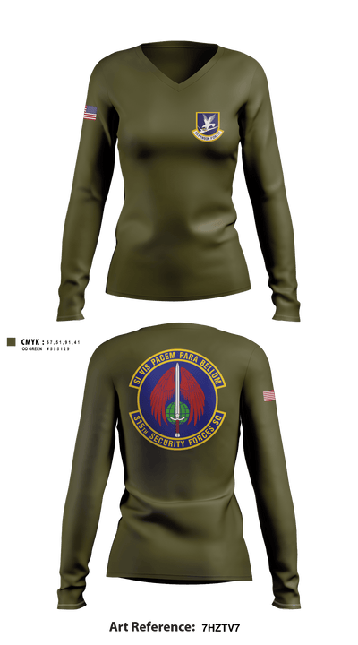 315 SFS CHS 73678027 Women's Long Sleeve V-neck Shirt - 3
