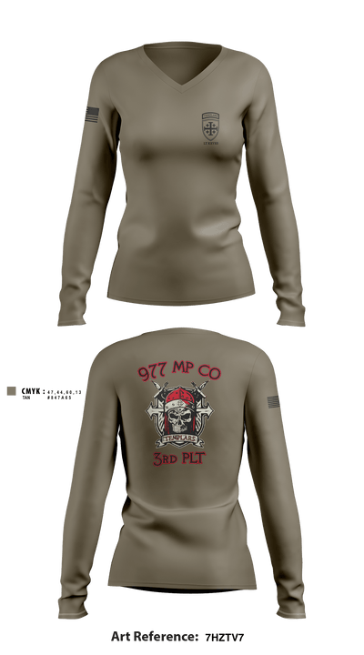 3/977 MP CO PL 28887124 Women's Long Sleeve V-neck Shirt - 1