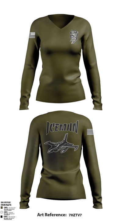 497th MRBC 55543418 Women's Long Sleeve V-neck Shirt - 1