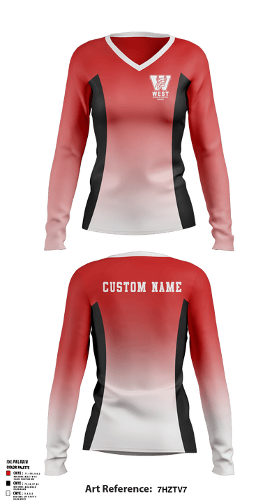 West Middle School Cheer 52210738 Women's Long Sleeve V-neck Shirt - 2