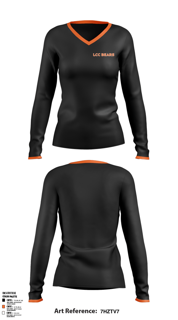 Women's Long Sleeve Vneck Shirt, Bears, Golf, Teamtime, Team time, sublimation, custom sports apparel, team uniforms, spirit wear, spiritwear, sports uniforms, custom shirts, team store, custom team store, fundraiser sports, apparel fundraiser
