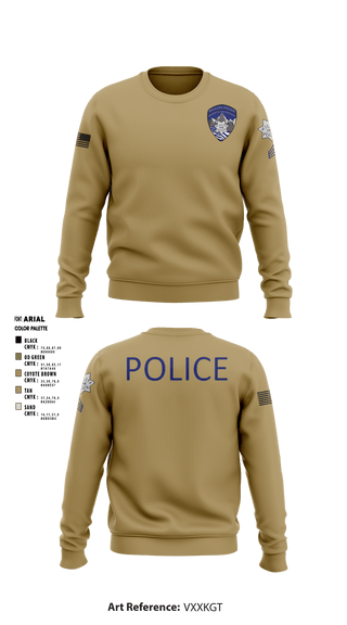 Crew Neck Sweatshirt, Willits Little Lake JRTF, Police, Teamtime, Team time, sublimation, custom sports apparel, team uniforms, spirit wear, spiritwear, sports uniforms, custom shirts, team store, custom team store, fundraiser sports, apparel fundraiser