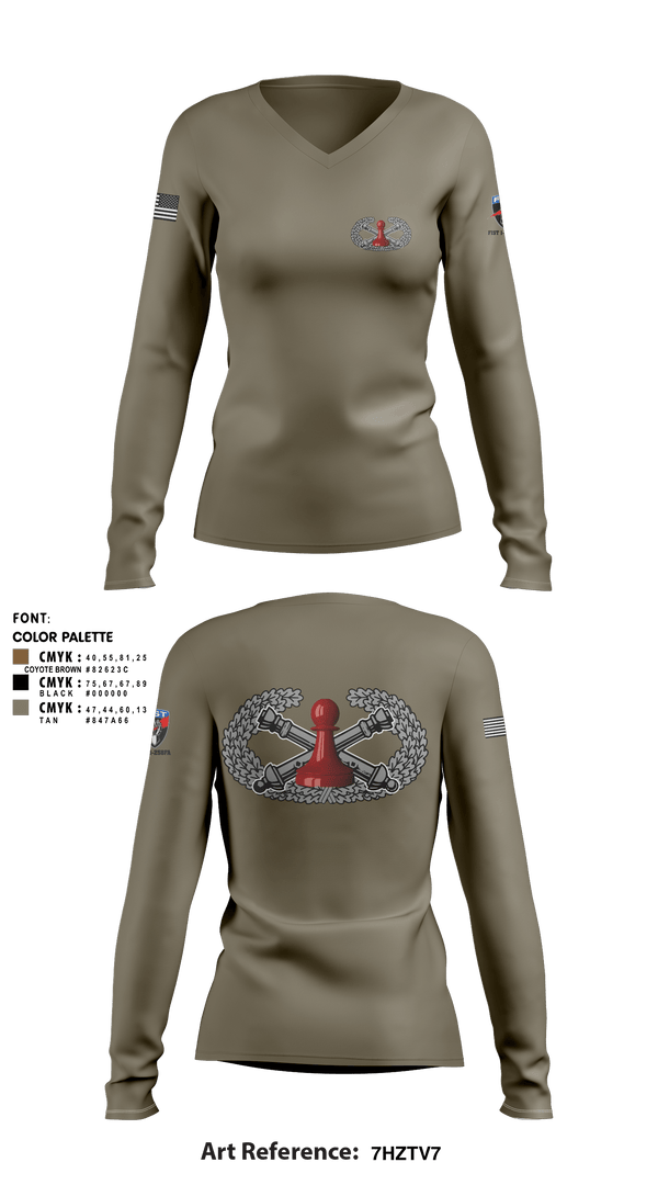 Women's Long Sleeve Vneck Shirt, , National Guard, Teamtime, Team time, sublimation, custom sports apparel, team uniforms, spirit wear, spiritwear, sports uniforms, custom shirts, team store, custom team store, fundraiser sports, apparel fundraiser
