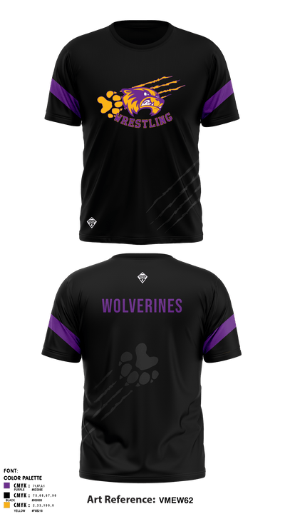 Bayfield High School Wolverine Wrestling 12563636 Short Sleeve Rash Guard Shirt - 3