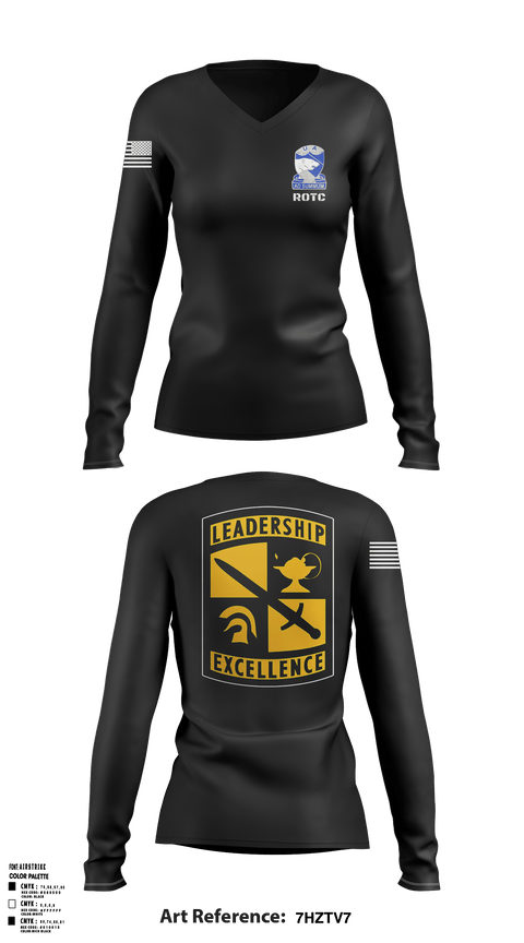 Women's Long Sleeve Vneck Shirt, Army ROTCArmy ROTC, Army, Teamtime, Team time, sublimation, custom sports apparel, team uniforms, spirit wear, spiritwear, sports uniforms, custom shirts, team store, custom team store, fundraiser sports, apparel fundraiser