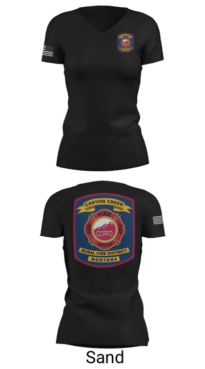 Canyon Creek Rural Fire District 51909217 Women's Short Sleeve V-neck Shirt - 24