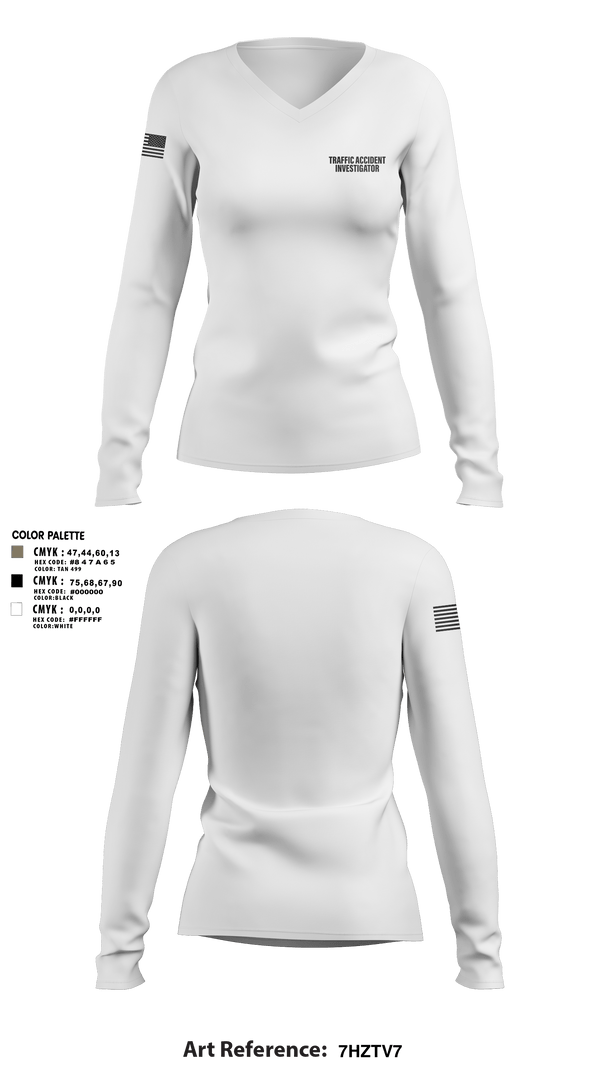 Women's Long Sleeve Vneck Shirt, traffic accident investigations, , Teamtime, Team time, sublimation, custom sports apparel, team uniforms, spirit wear, spiritwear, sports uniforms, custom shirts, team store, custom team store, fundraiser sports, apparel fundraiser