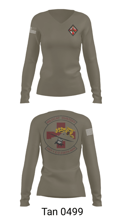 Detachment 1, Charlie Company 2/238th AVN 78887623 Women's Long Sleeve V-neck Shirt - 40