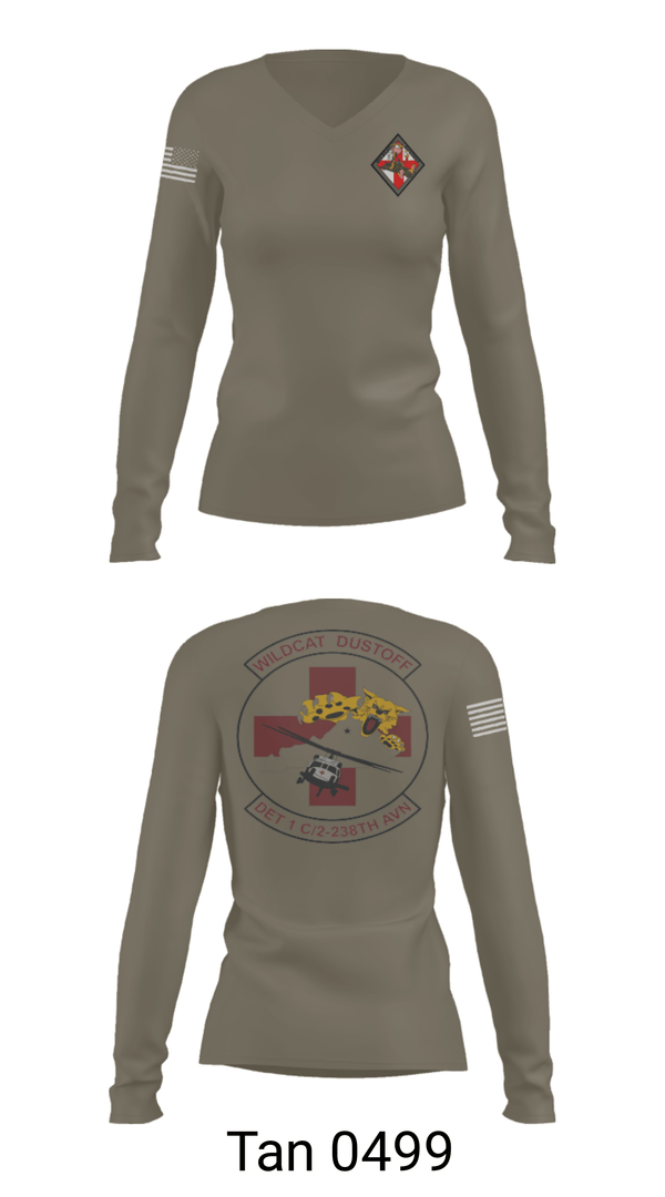 Women's Long Sleeve Vneck Shirt, , Army, Teamtime, Team time, sublimation, custom sports apparel, team uniforms, spirit wear, spiritwear, sports uniforms, custom shirts, team store, custom team store, fundraiser sports, apparel fundraiser