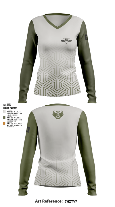 Think516 40829848 Women's Long Sleeve V-neck Shirt - 1