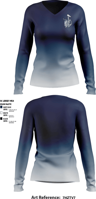 Women's Long Sleeve Vneck Shirt, Fieldcrest High School, Spirit Store, Teamtime, Team time, sublimation, custom sports apparel, team uniforms, spirit wear, spiritwear, sports uniforms, custom shirts, team store, custom team store, fundraiser sports, apparel fundraiser