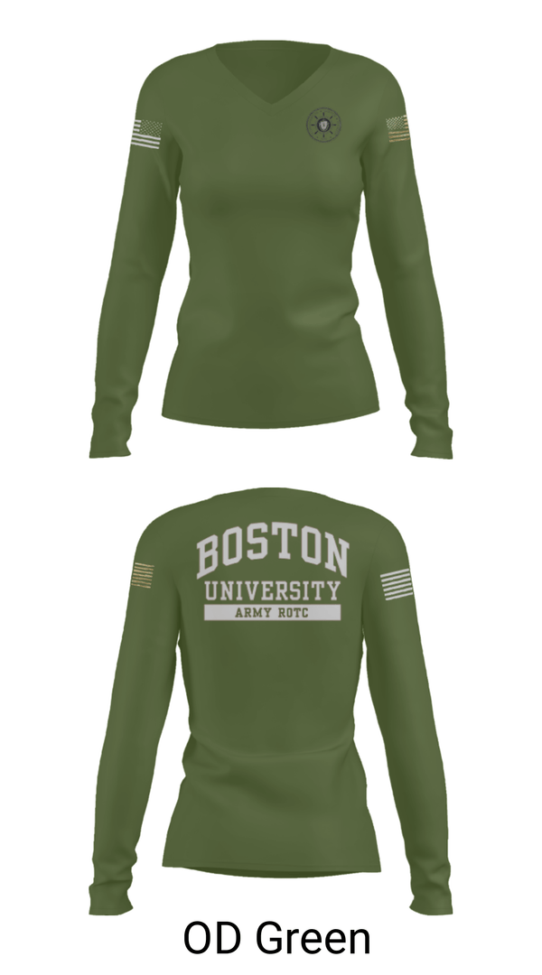 Women's Long Sleeve Vneck Shirt, , Army, Teamtime, Team time, sublimation, custom sports apparel, team uniforms, spirit wear, spiritwear, sports uniforms, custom shirts, team store, custom team store, fundraiser sports, apparel fundraiser