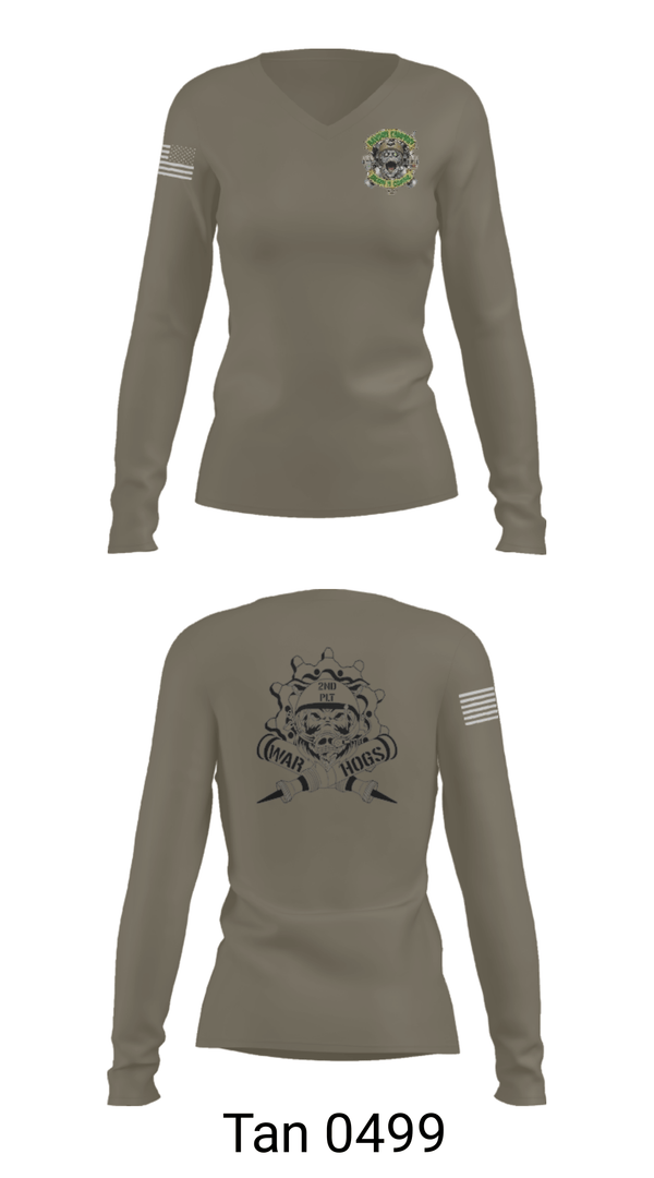 Women's Long Sleeve Vneck Shirt, , Army, Teamtime, Team time, sublimation, custom sports apparel, team uniforms, spirit wear, spiritwear, sports uniforms, custom shirts, team store, custom team store, fundraiser sports, apparel fundraiser