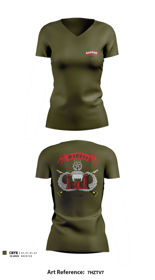 Women's Short Sleeve Vneck Shirt, , Army, Teamtime, Team time, sublimation, custom sports apparel, team uniforms, spirit wear, spiritwear, sports uniforms, custom shirts, team store, custom team store, fundraiser sports, apparel fundraiser