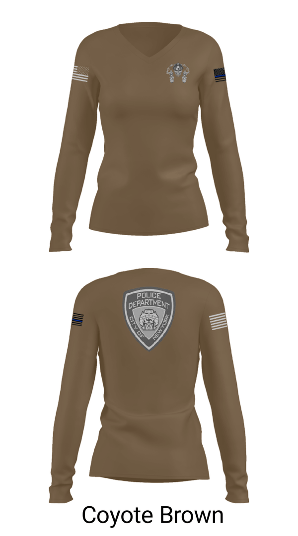 Women's Long Sleeve Vneck Shirt, , Police, Teamtime, Team time, sublimation, custom sports apparel, team uniforms, spirit wear, spiritwear, sports uniforms, custom shirts, team store, custom team store, fundraiser sports, apparel fundraiser
