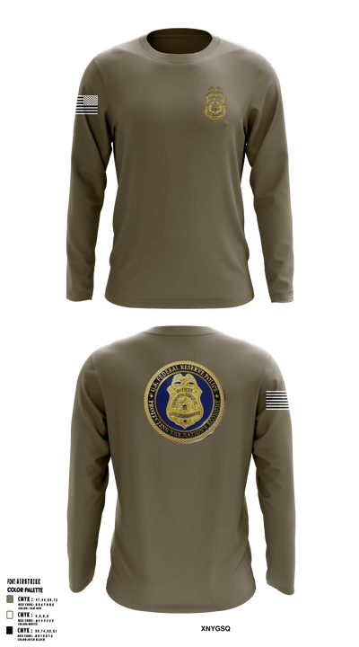 United States Federal Reserve Police 30952270 Long Sleeve Performance Shirt - 1