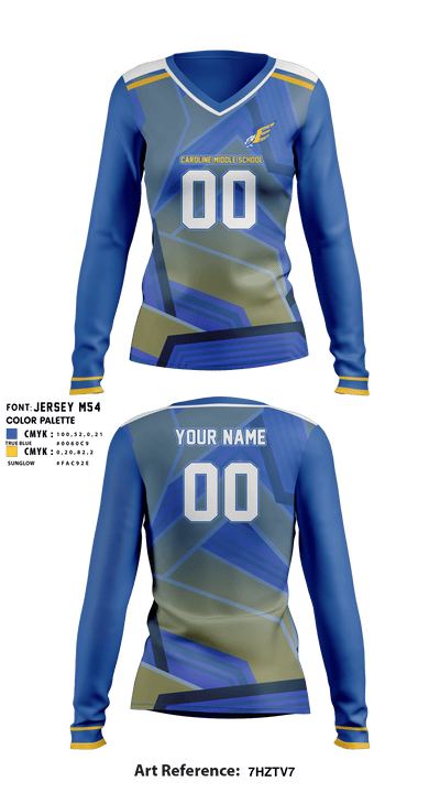 Caroline Middle School Volleyball 58375852 Long Sleeve Performance Shirt - 1