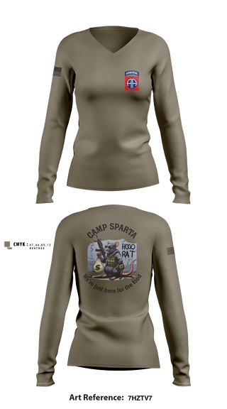 Women's Long Sleeve Vneck Shirt, 82nd, Army, Teamtime, Team time, sublimation, custom sports apparel, team uniforms, spirit wear, spiritwear, sports uniforms, custom shirts, team store, custom team store, fundraiser sports, apparel fundraiser