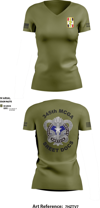 Women's Short Sleeve Vneck Shirt, , Army, Teamtime, Team time, sublimation, custom sports apparel, team uniforms, spirit wear, spiritwear, sports uniforms, custom shirts, team store, custom team store, fundraiser sports, apparel fundraiser