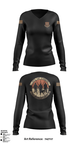 Women's Long Sleeve Vneck Shirt, 509 SFS, Air Force, Teamtime, Team time, sublimation, custom sports apparel, team uniforms, spirit wear, spiritwear, sports uniforms, custom shirts, team store, custom team store, fundraiser sports, apparel fundraiser