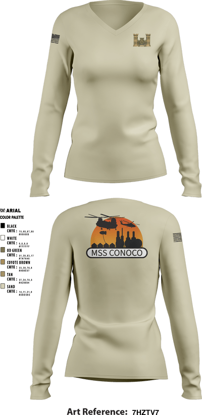 MSSC Essayons 2 48058860 Women's Long Sleeve V-neck Shirt - 6