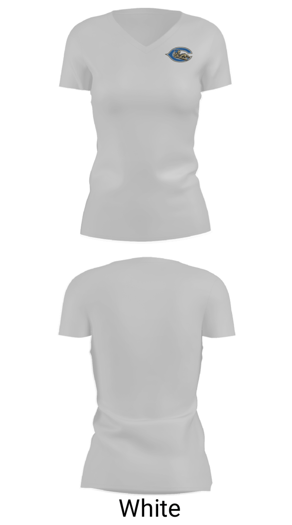 Women's Short Sleeve Vneck Shirt, Cumberland High School, Spirit Store, Teamtime, Team time, sublimation, custom sports apparel, team uniforms, spirit wear, spiritwear, sports uniforms, custom shirts, team store, custom team store, fundraiser sports, apparel fundraiser